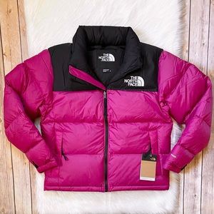 The North Face Pink and Black Puffer Jacket